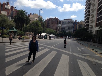 An empty Av. Yrigoyen in preparation for the parades for the day of memory