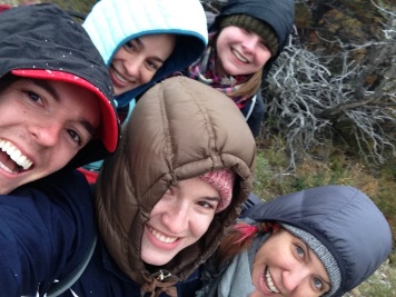 Day 1 hiking Fitz Roy (Ryan, Carolyn, Liz, me, Arestia)