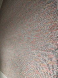 Pinkhas Synagogue, with hand-written names of Holocaust victims