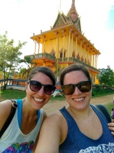 Thayer and I in front of a pagoda
